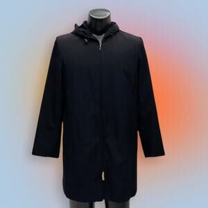 HILLARD & HANSON Women’s XL Black Mid Length Everyday Rain Coat